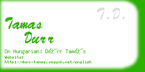 tamas durr business card